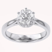 Round Cut Lab Grown Diamond Solitaire Engagement Ring