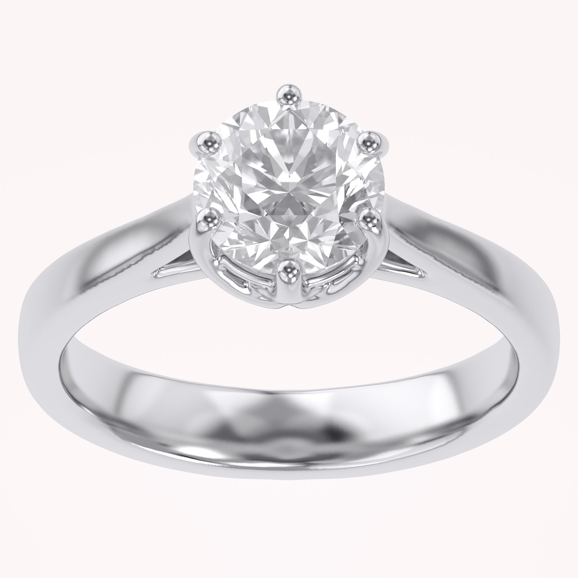 Round Cut Lab Grown Diamond Solitaire Engagement Ring