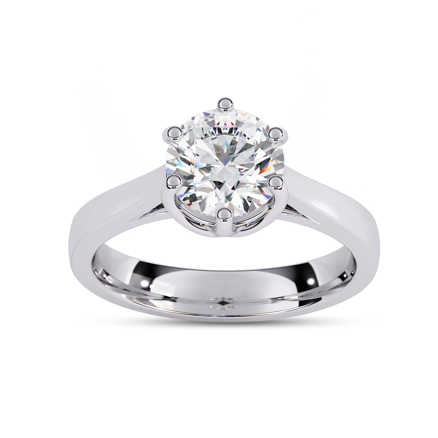 Round Cut Lab Grown Diamond Solitaire Engagement Ring