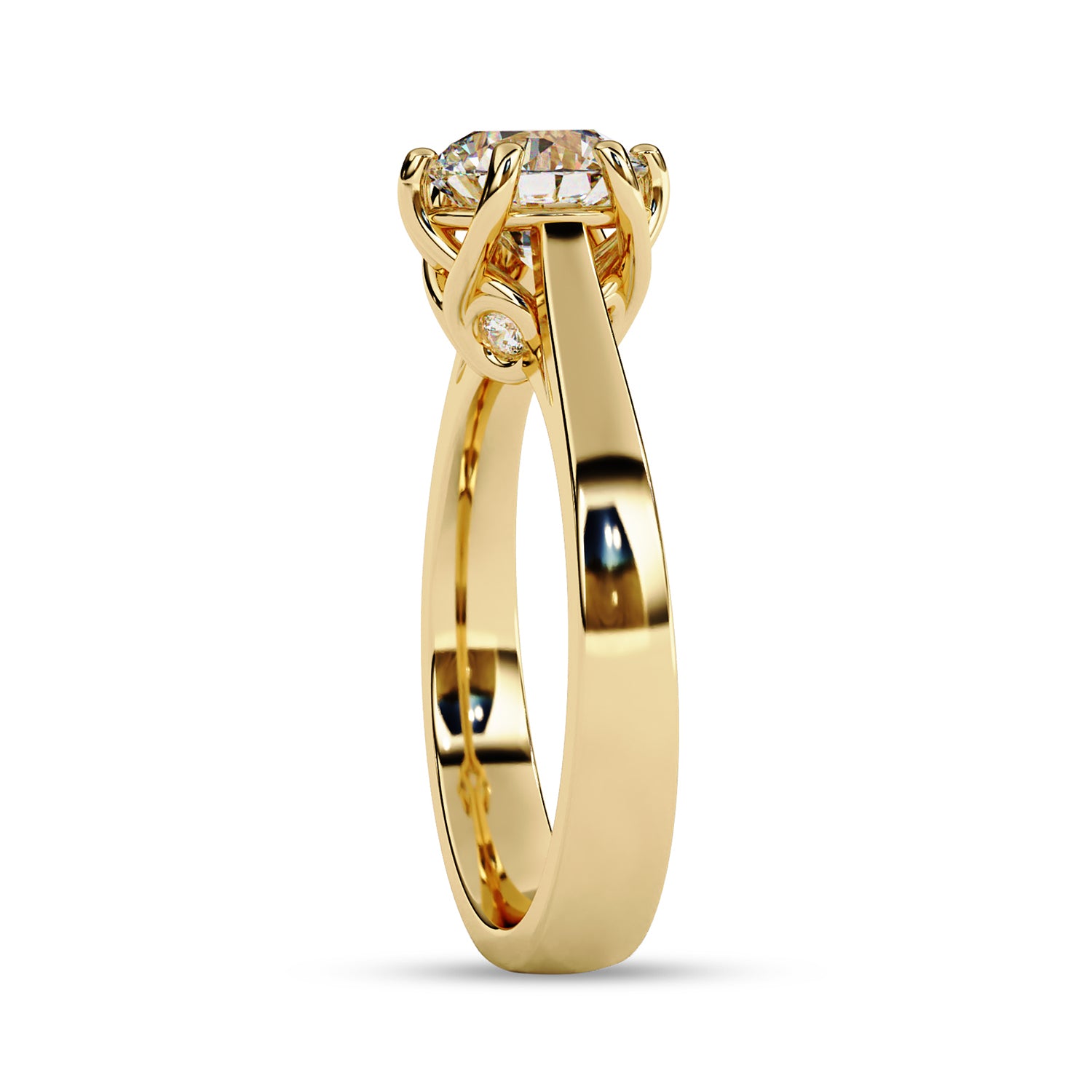 Round Cut Lab Grown Diamond Solitaire Engagement Ring