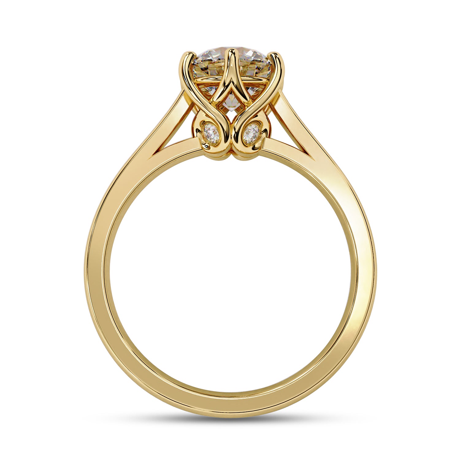 Round Cut Lab Grown Diamond Solitaire Engagement Ring