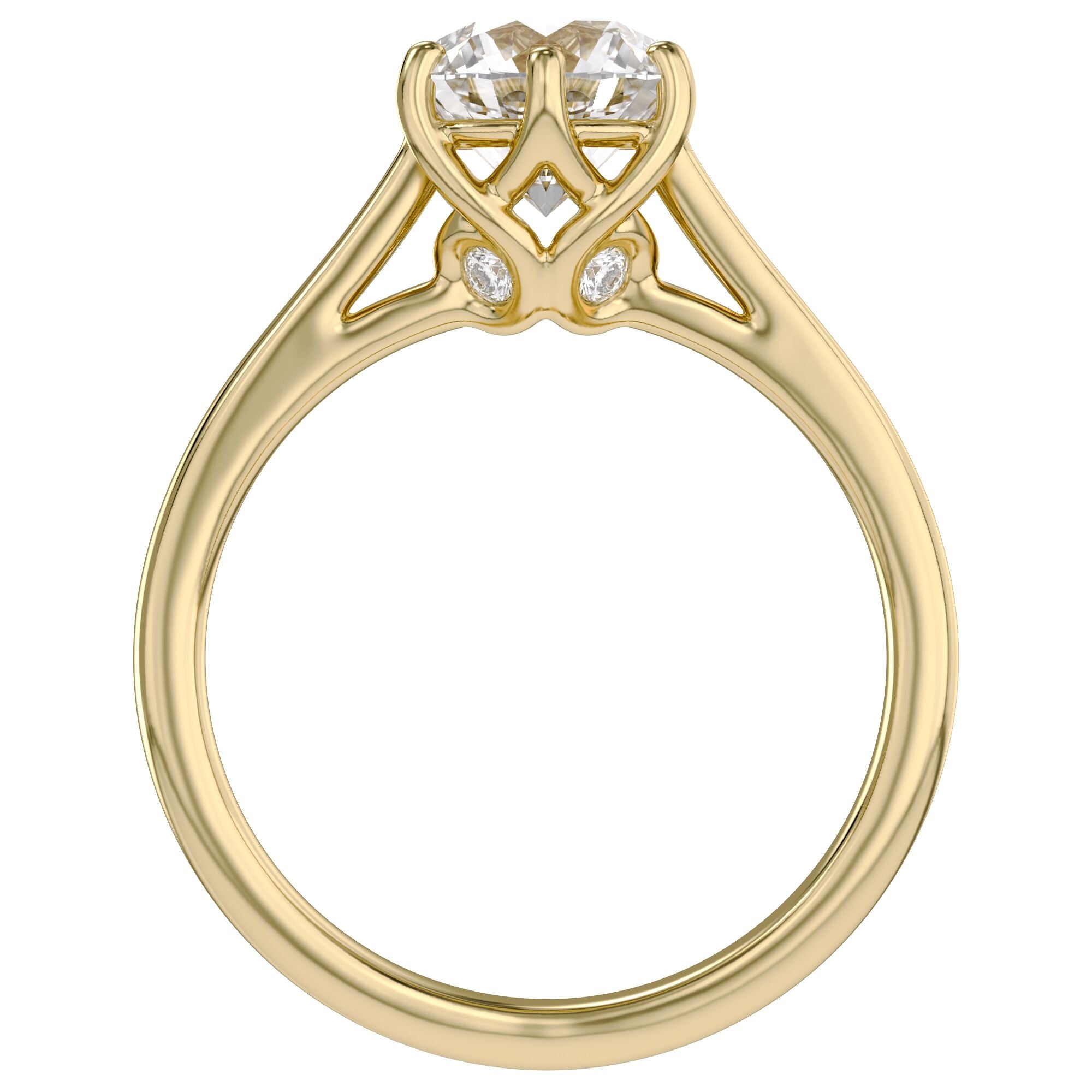 Round Cut Lab Grown Diamond Solitaire Engagement Ring