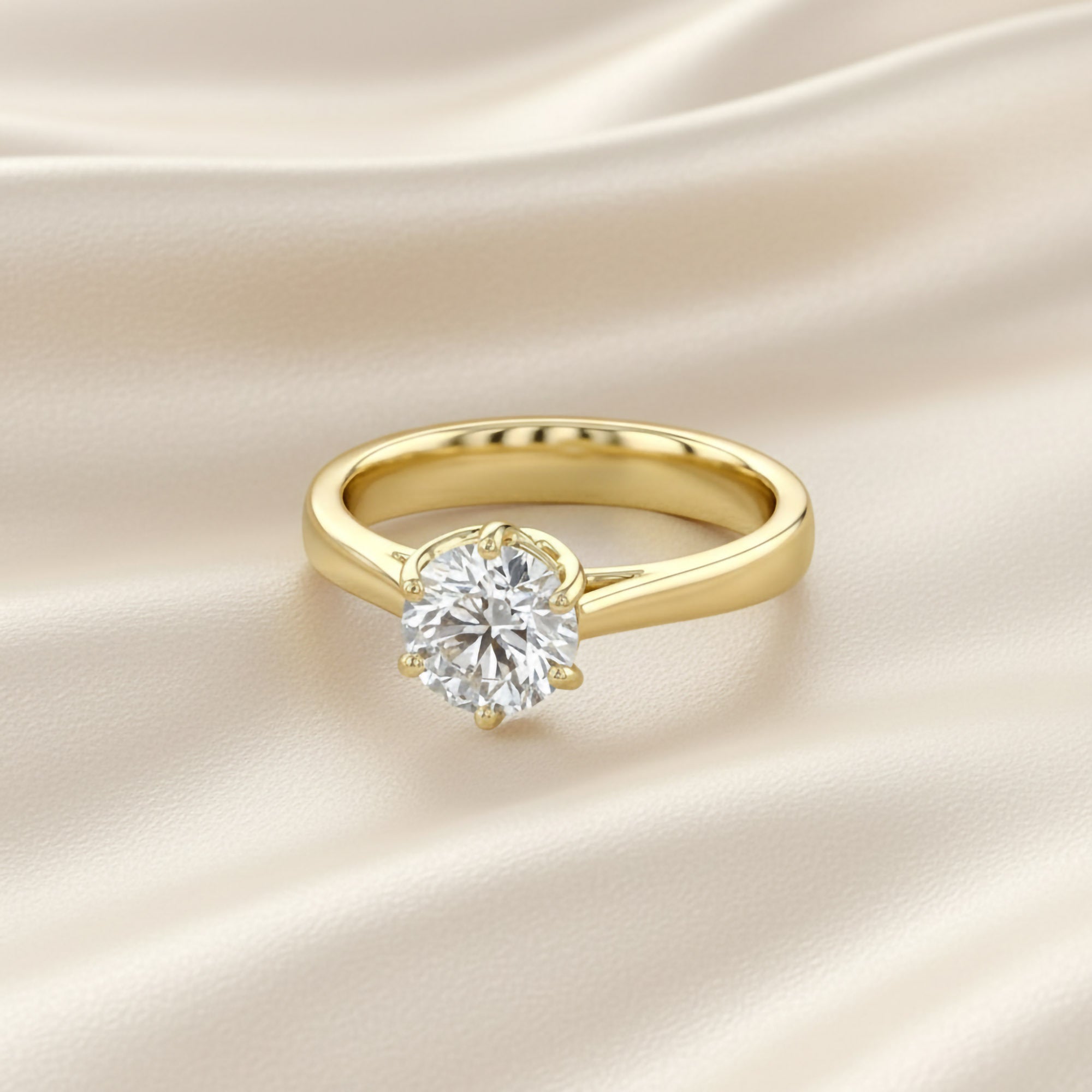 Round Cut Lab Grown Diamond Solitaire Engagement Ring