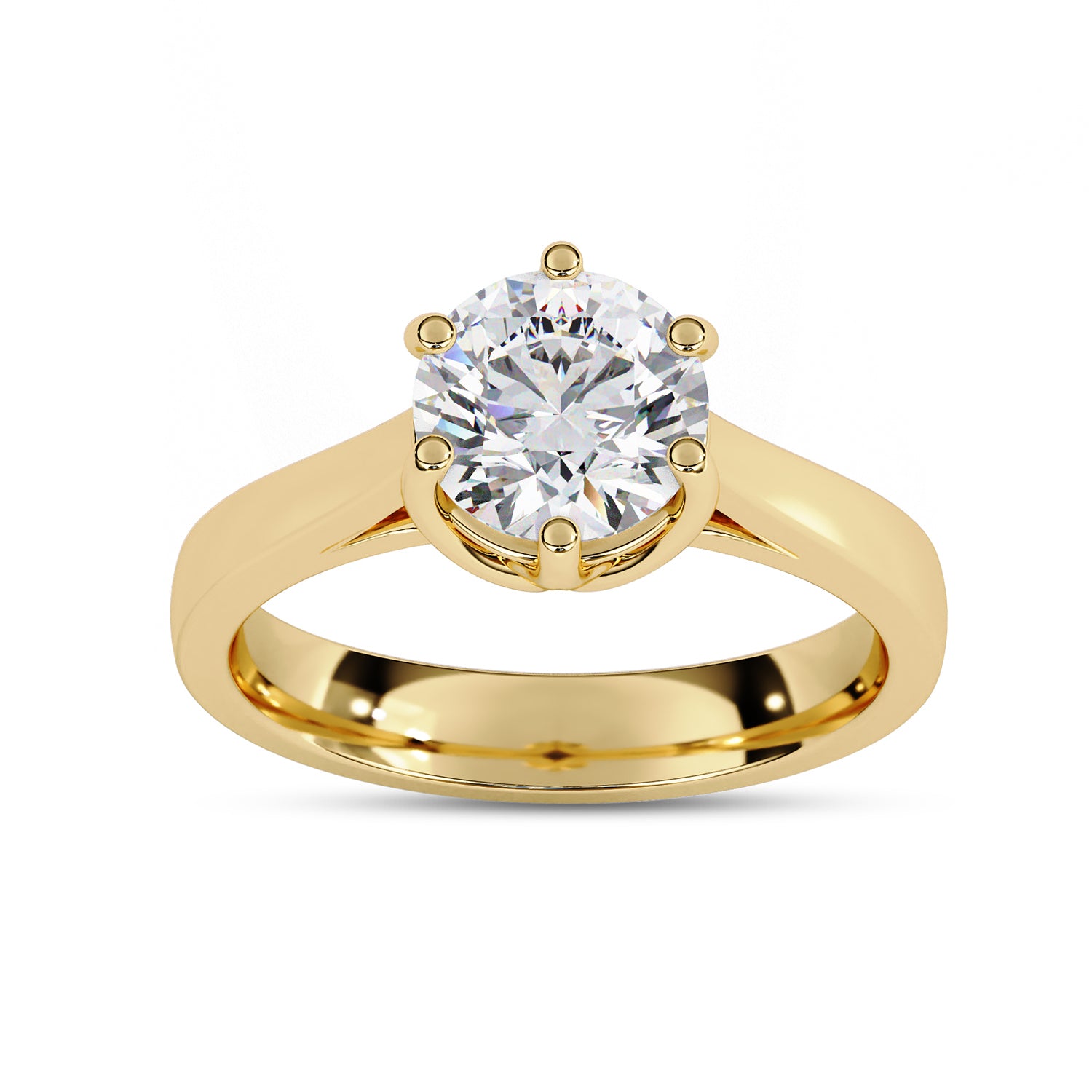Round Cut Lab Grown Diamond Solitaire Engagement Ring