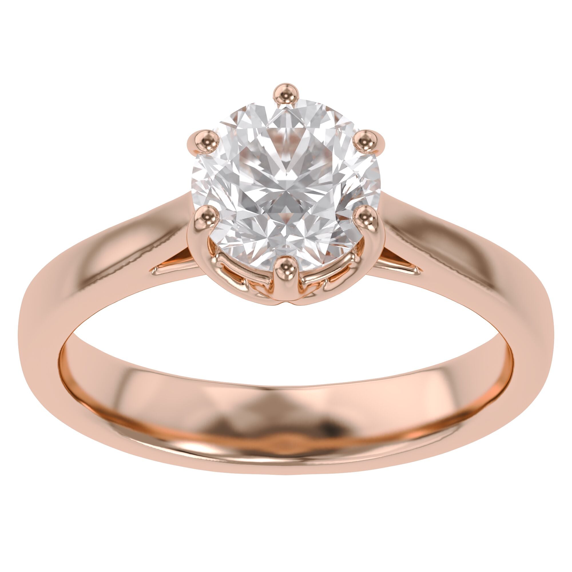 Round Cut Lab Grown Diamond Solitaire Engagement Ring