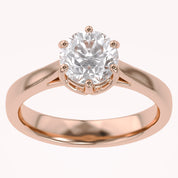 Round Cut Lab Grown Diamond Solitaire Engagement Ring