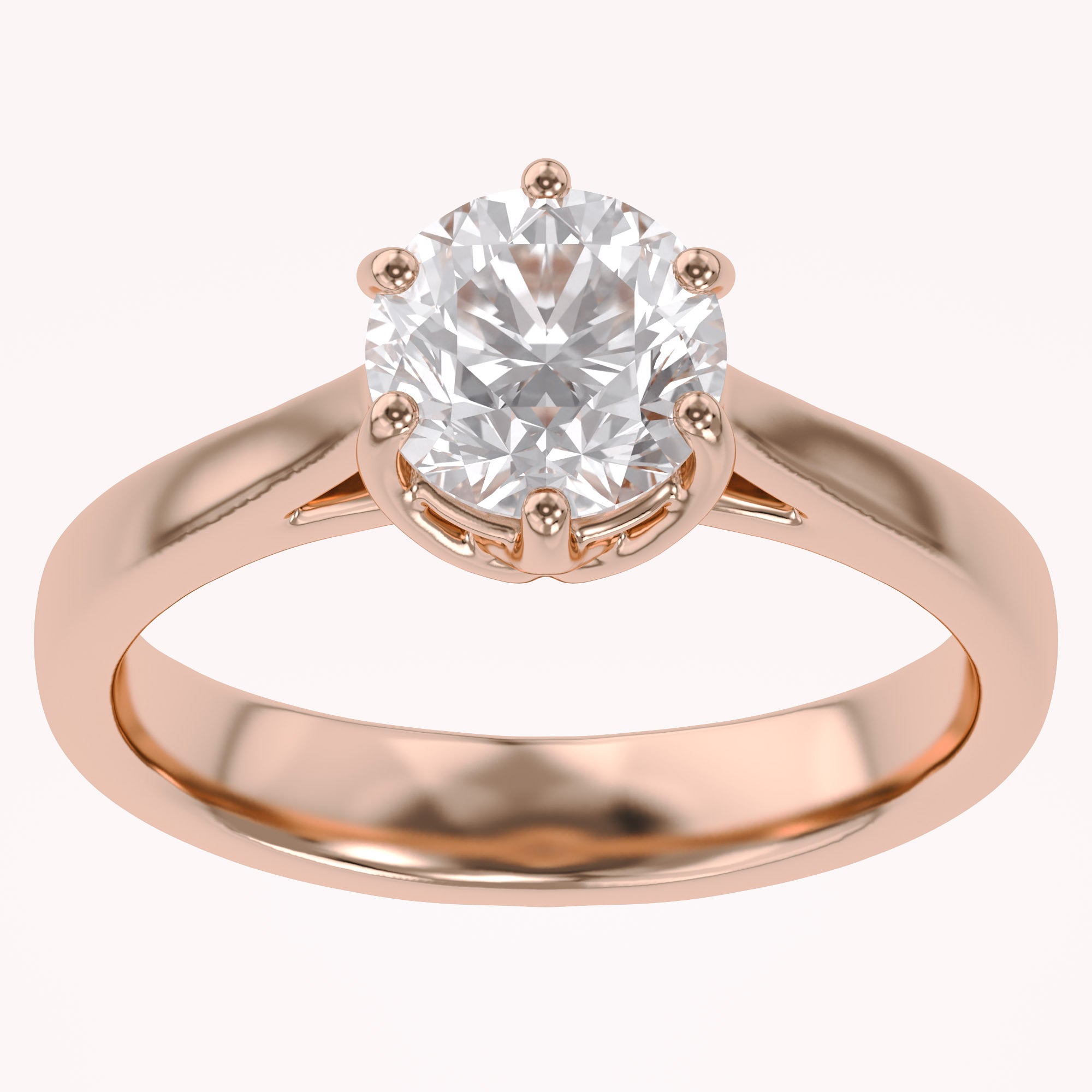 Round Cut Lab Grown Diamond Solitaire Engagement Ring