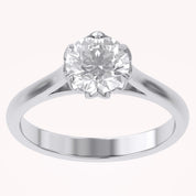 Floral Style Solitaire Engagement Ring Lab Grown Diamond