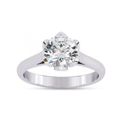 Floral Style Solitaire Engagement Ring Lab Grown Diamond