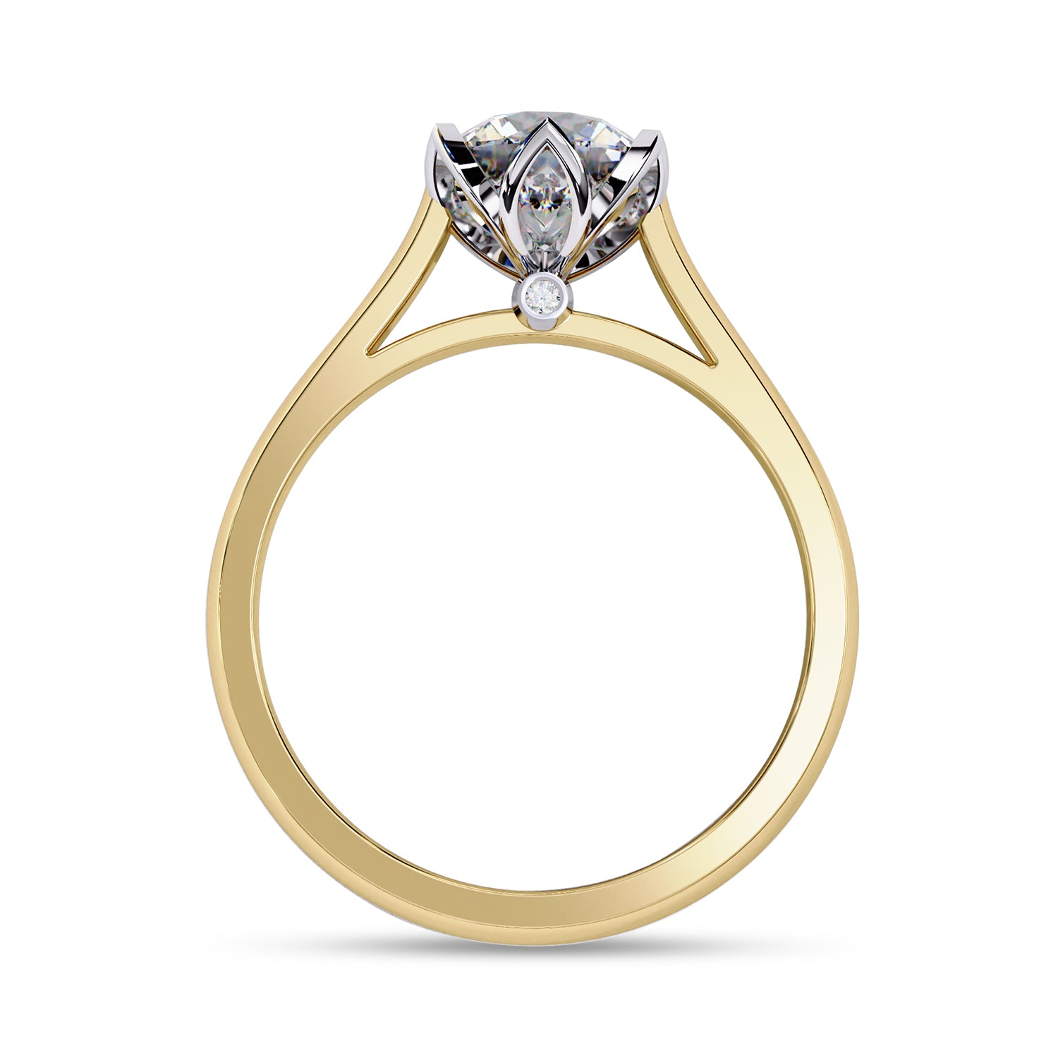 Floral Style Solitaire Engagement Ring Lab Grown Diamond