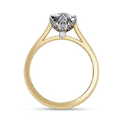 Floral Style Solitaire Engagement Ring Lab Grown Diamond