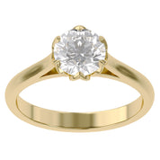 Floral Style Solitaire Engagement Ring Lab Grown Diamond