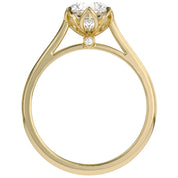 Floral Style Solitaire Engagement Ring Lab Grown Diamond