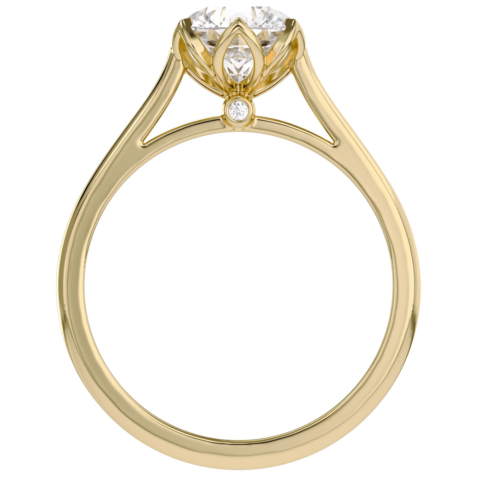 Floral Style Solitaire Engagement Ring Lab Grown Diamond
