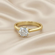 Floral Style Solitaire Engagement Ring Lab Grown Diamond