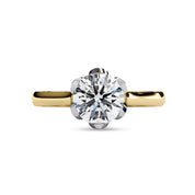 Floral Style Solitaire Engagement Ring Lab Grown Diamond