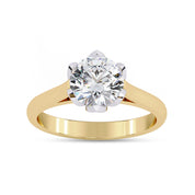 Floral Style Solitaire Engagement Ring Lab Grown Diamond