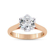 Floral Style Solitaire Engagement Ring Lab Grown Diamond