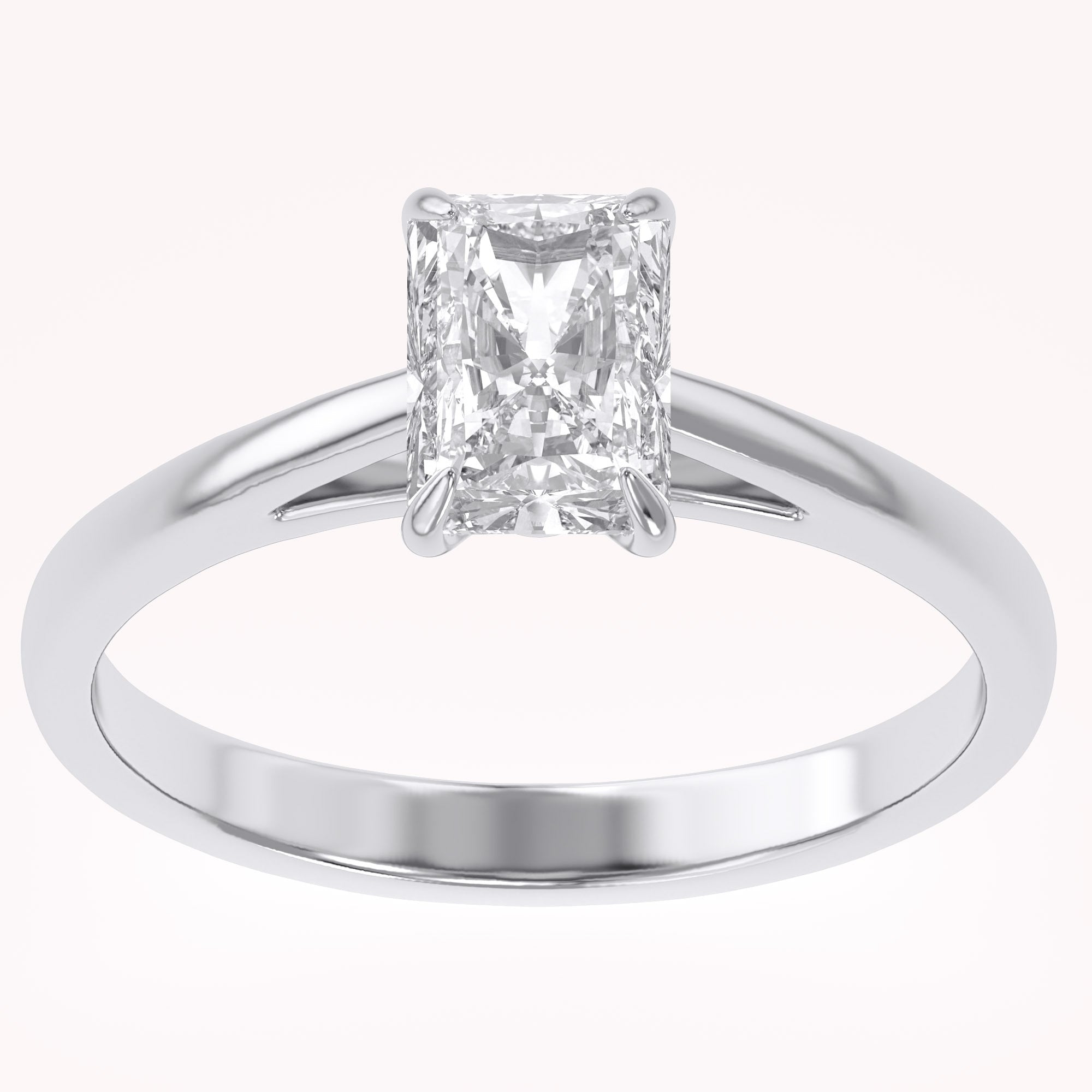 Emerald Cut Lab Grown Diamond Solitaire Engagement Ring