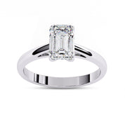Emerald Cut Lab Grown Diamond Solitaire Engagement Ring