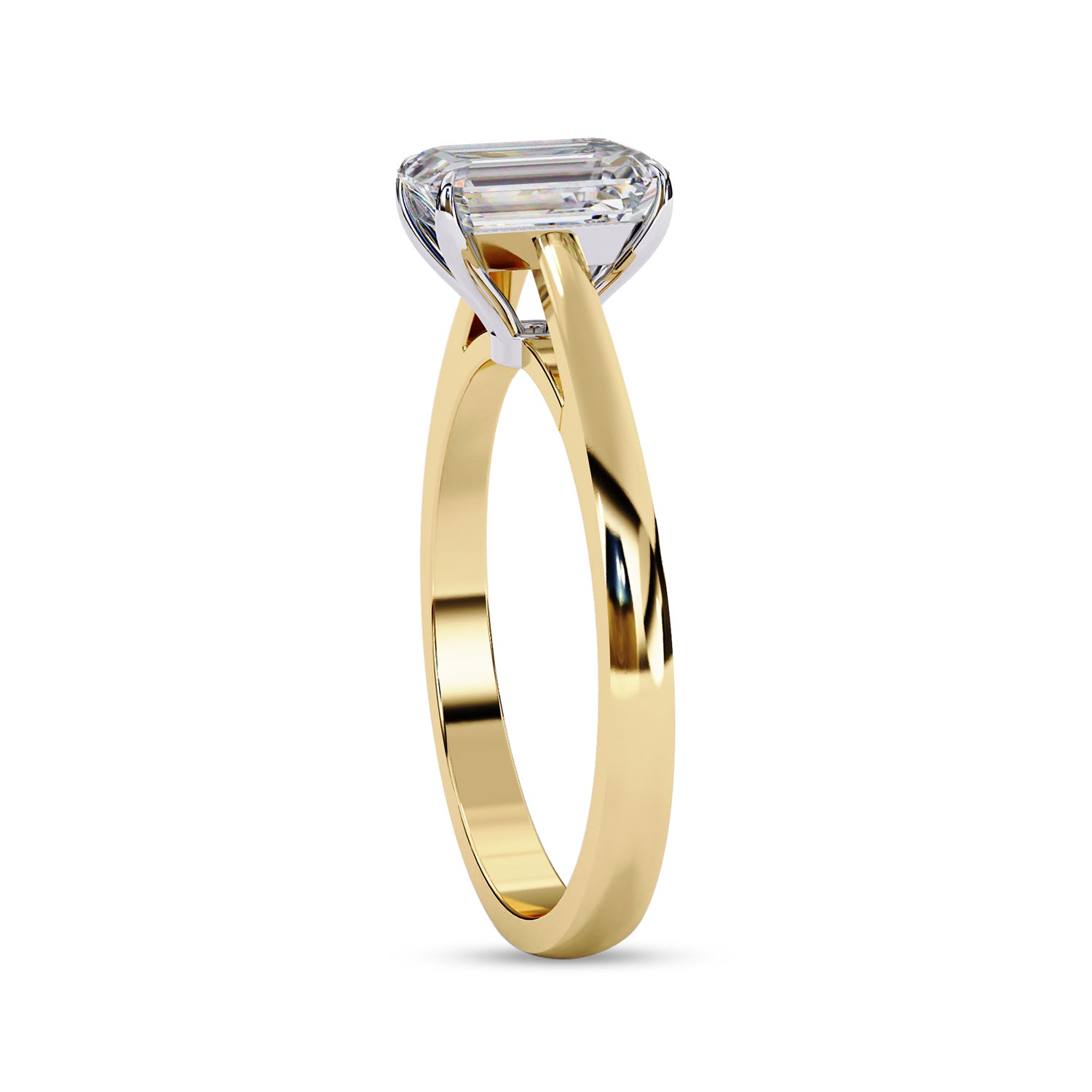 Emerald Cut Lab Grown Diamond Solitaire Engagement Ring