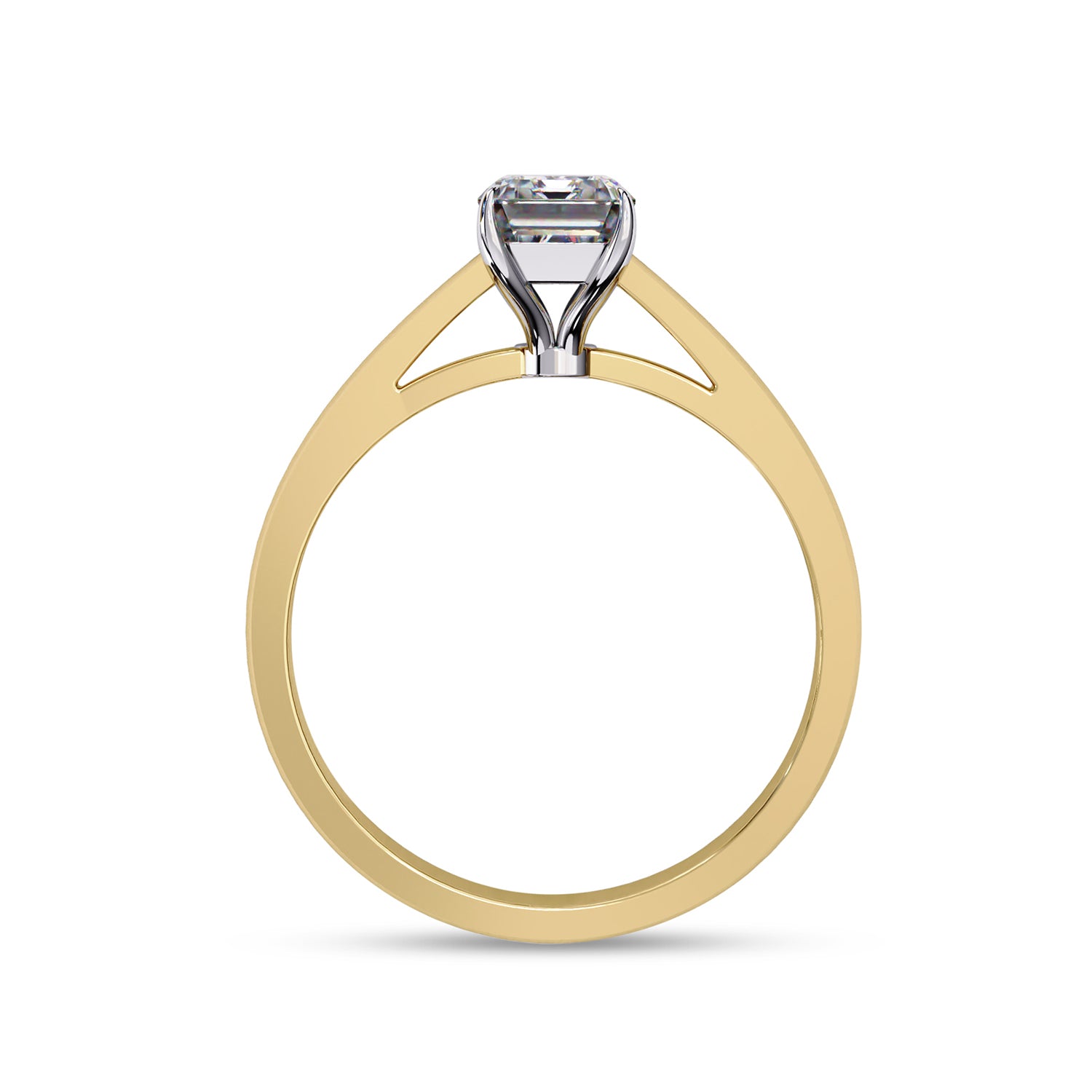 Emerald Cut Lab Grown Diamond Solitaire Engagement Ring