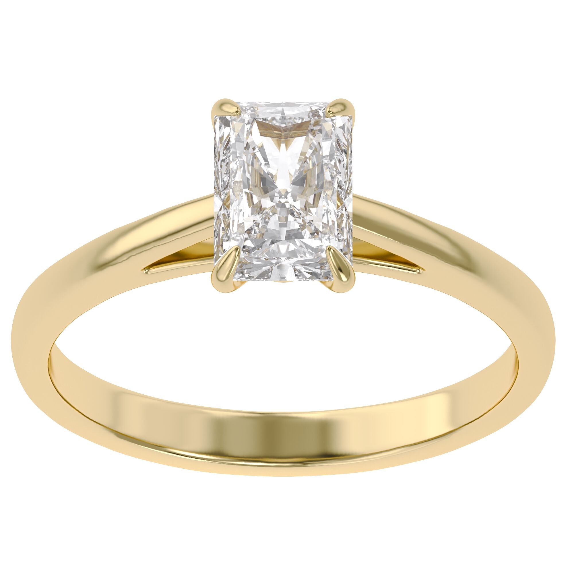 Emerald Cut Lab Grown Diamond Solitaire Engagement Ring