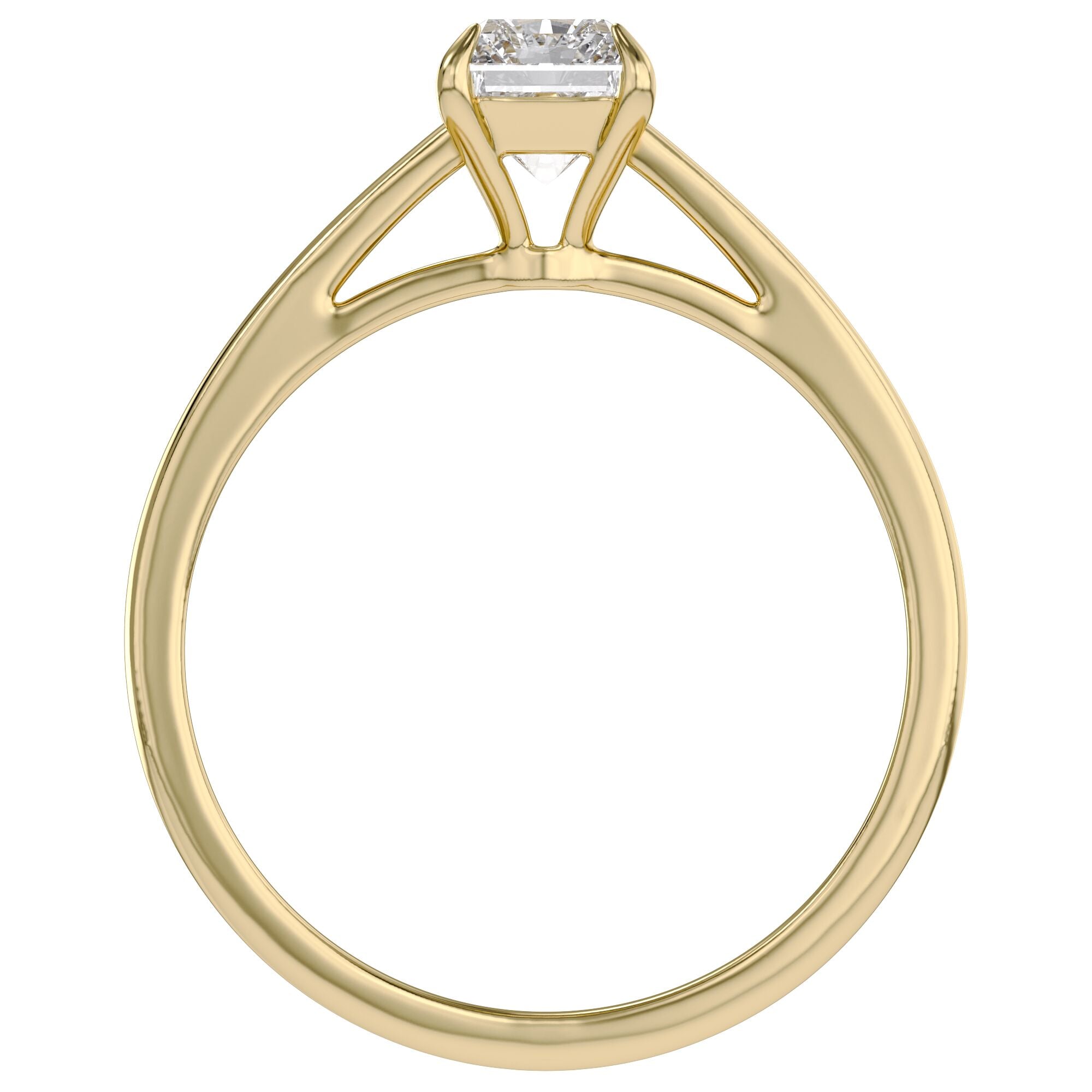 Emerald Cut Lab Grown Diamond Solitaire Engagement Ring