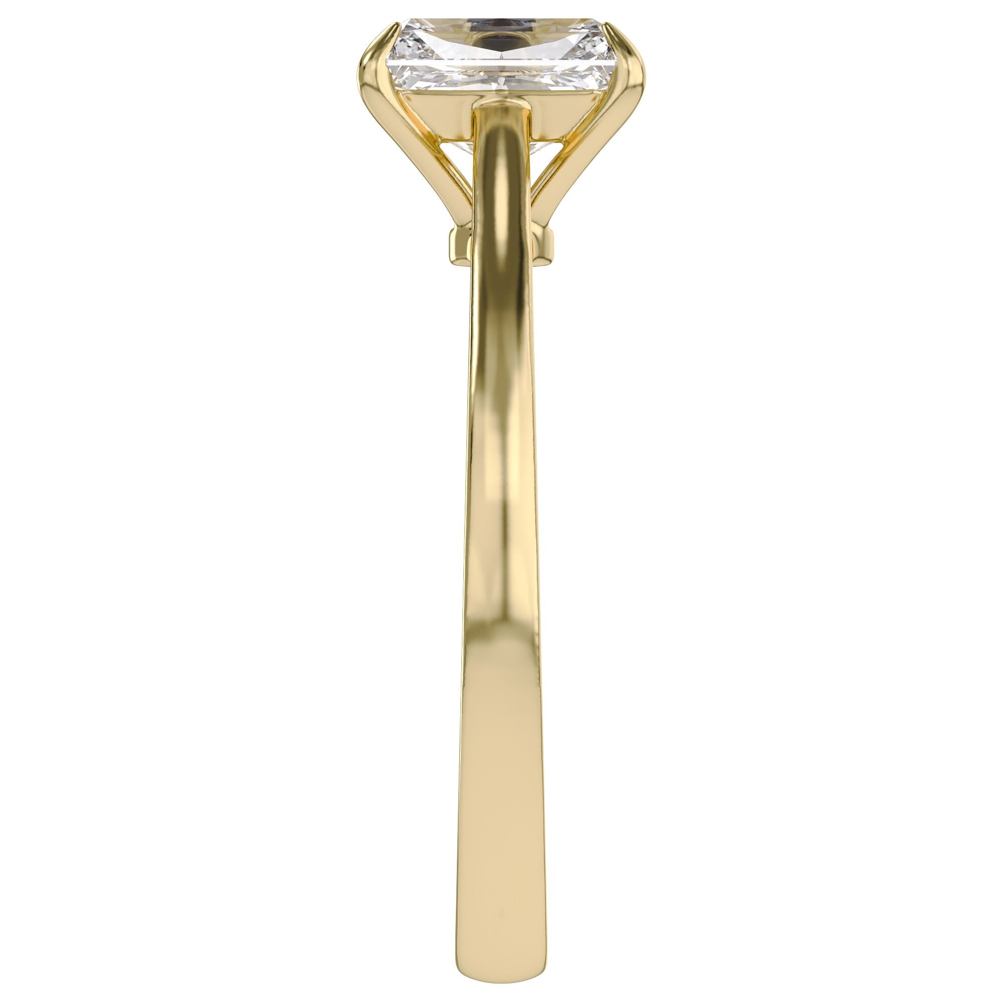 Emerald Cut Lab Grown Diamond Solitaire Engagement Ring