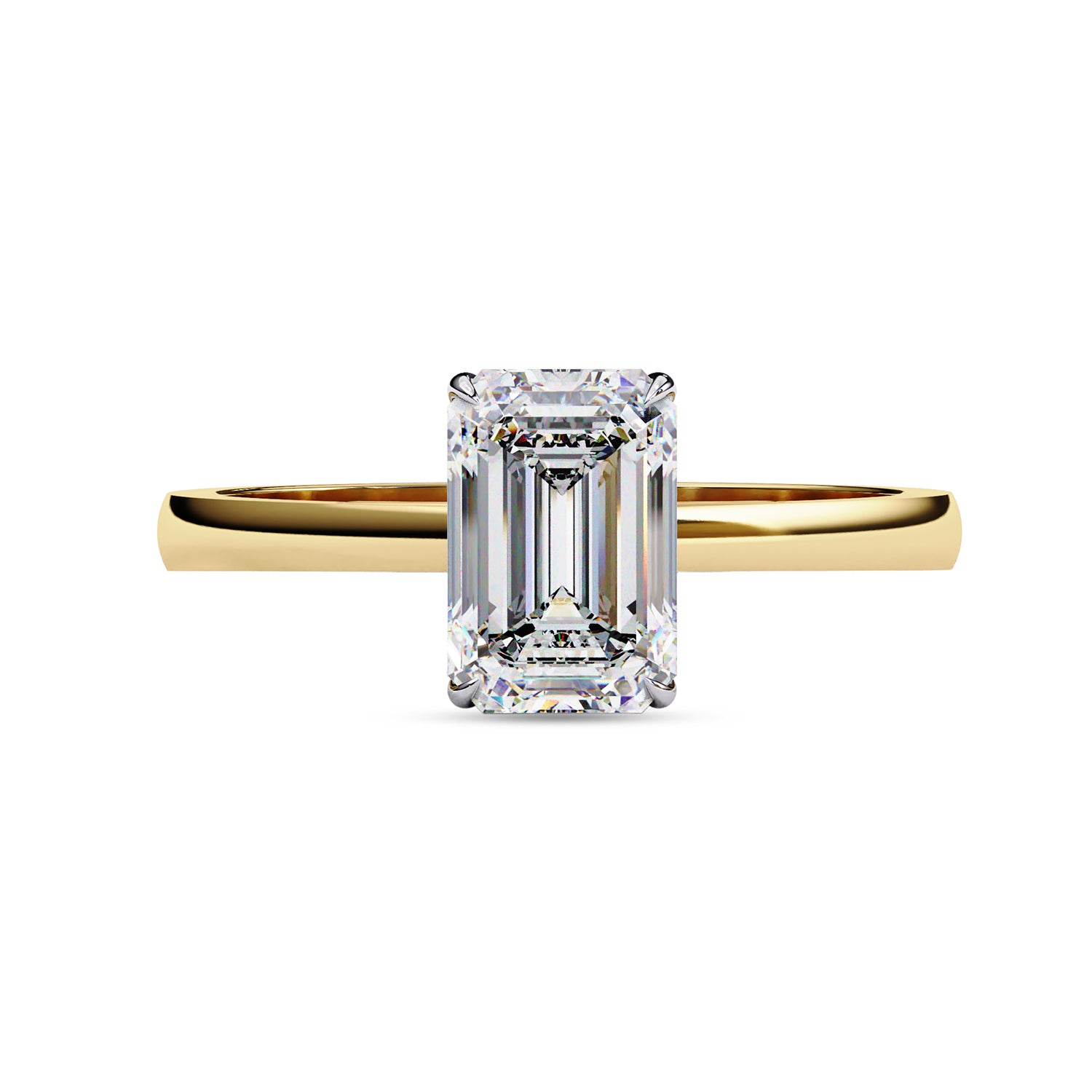 Emerald Cut Lab Grown Diamond Solitaire Engagement Ring