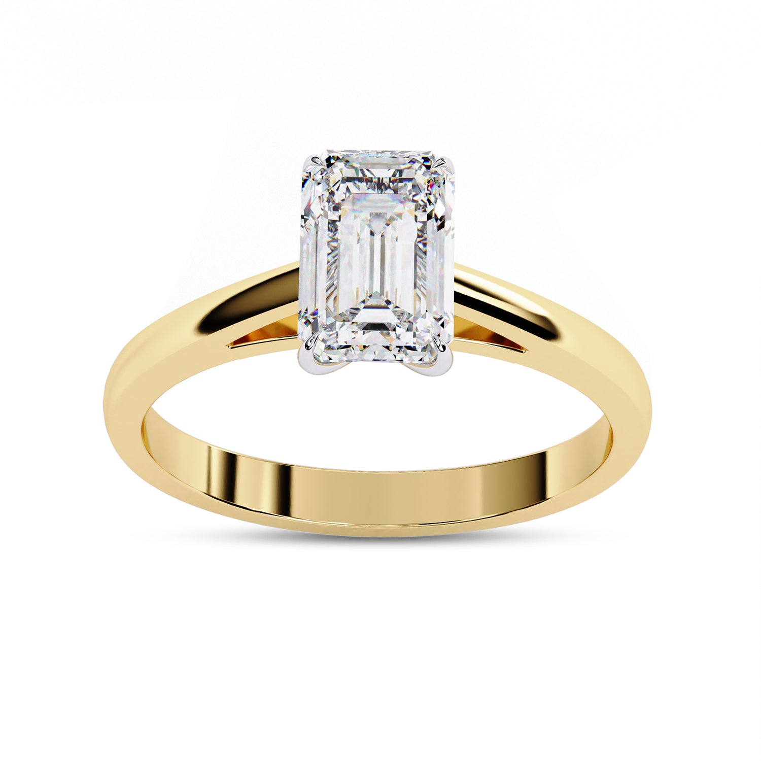 Emerald Cut Lab Grown Diamond Solitaire Engagement Ring