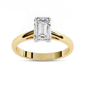 Emerald Cut Lab Grown Diamond Solitaire Engagement Ring