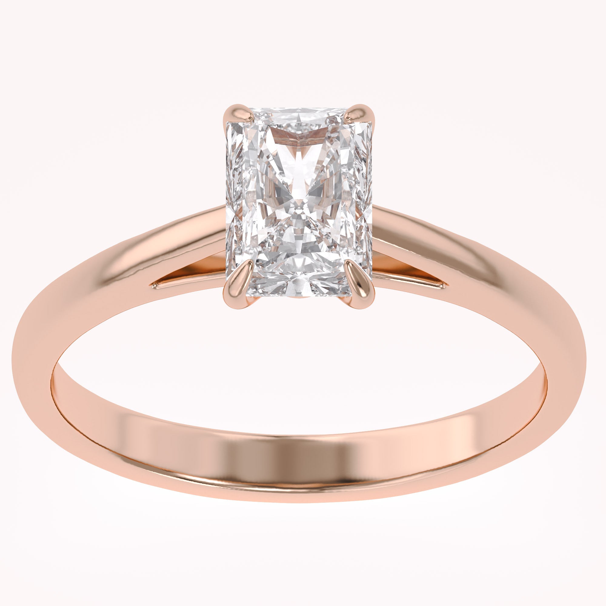 Emerald Cut Lab Grown Diamond Solitaire Engagement Ring