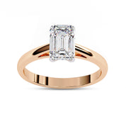 Emerald Cut Lab Grown Diamond Solitaire Engagement Ring