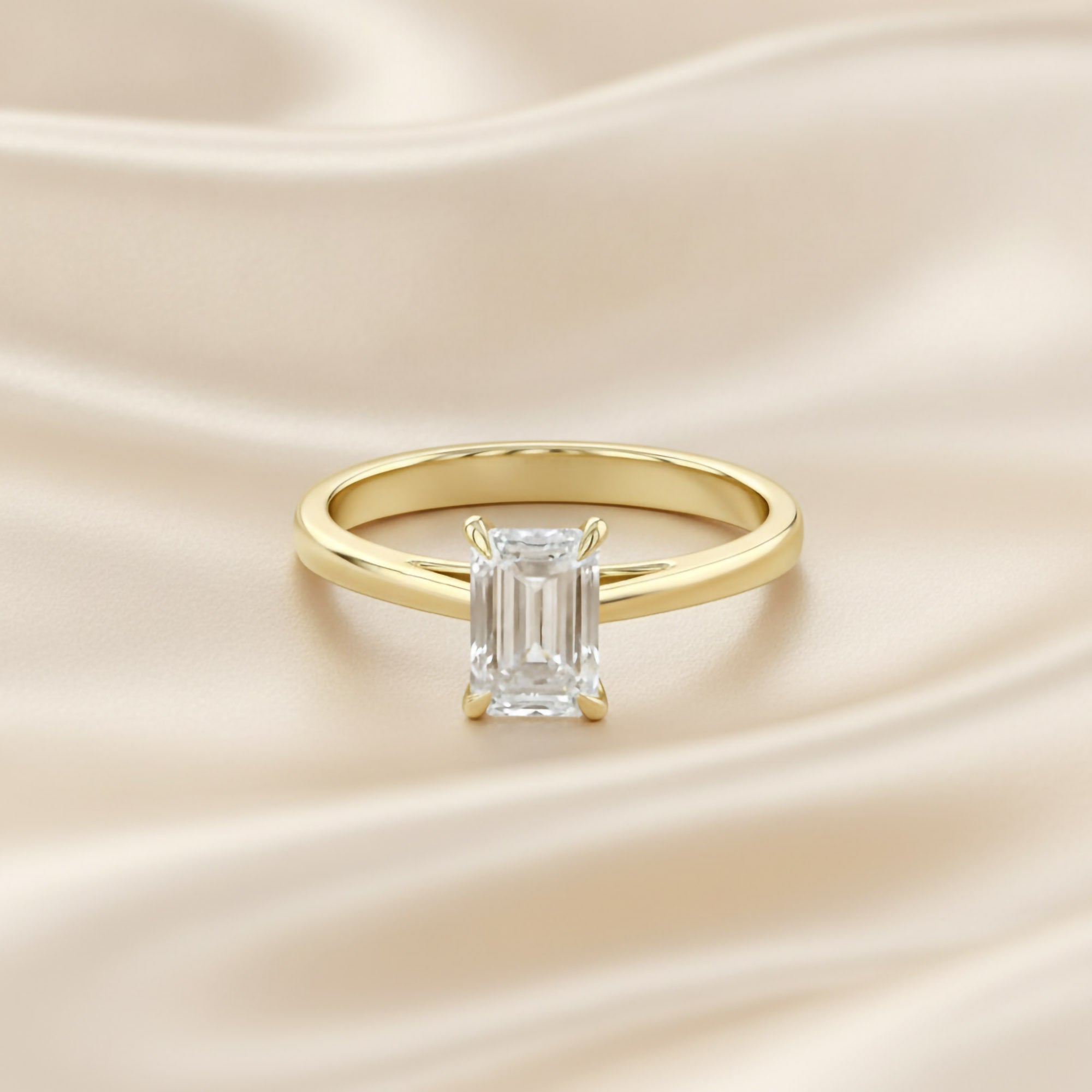 Radiant Lab Grown Diamond Solitaire Engagement Ring