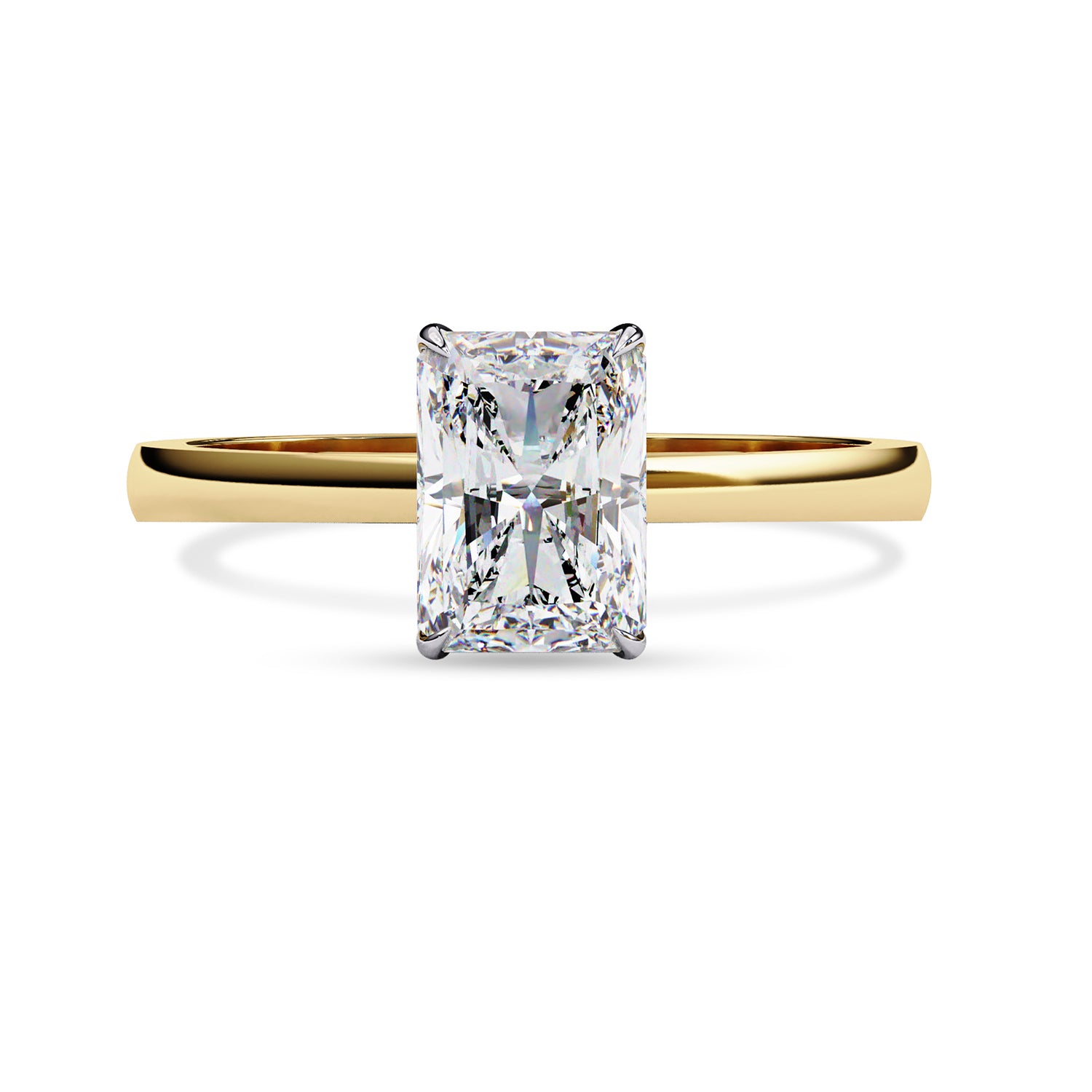 Radiant Lab Grown Diamond Solitaire Engagement Ring