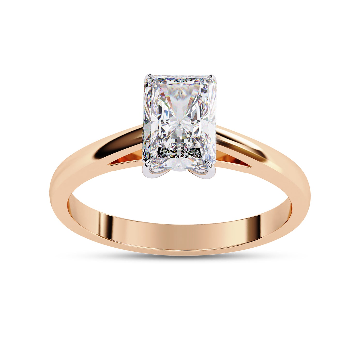 Radiant Lab Grown Diamond Solitaire Engagement Ring