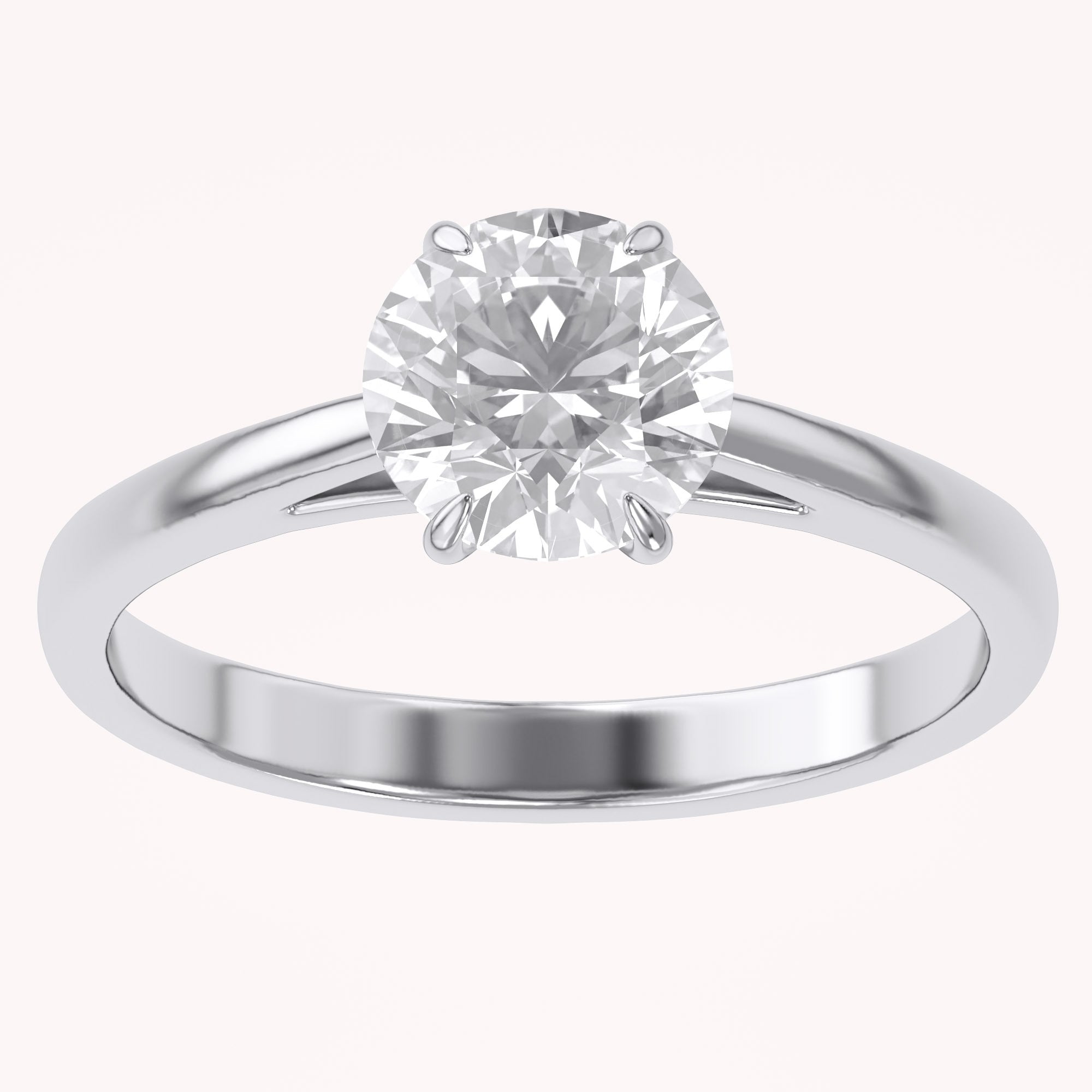 Solitaire Engagement Ring Round Lab Grown Diamond