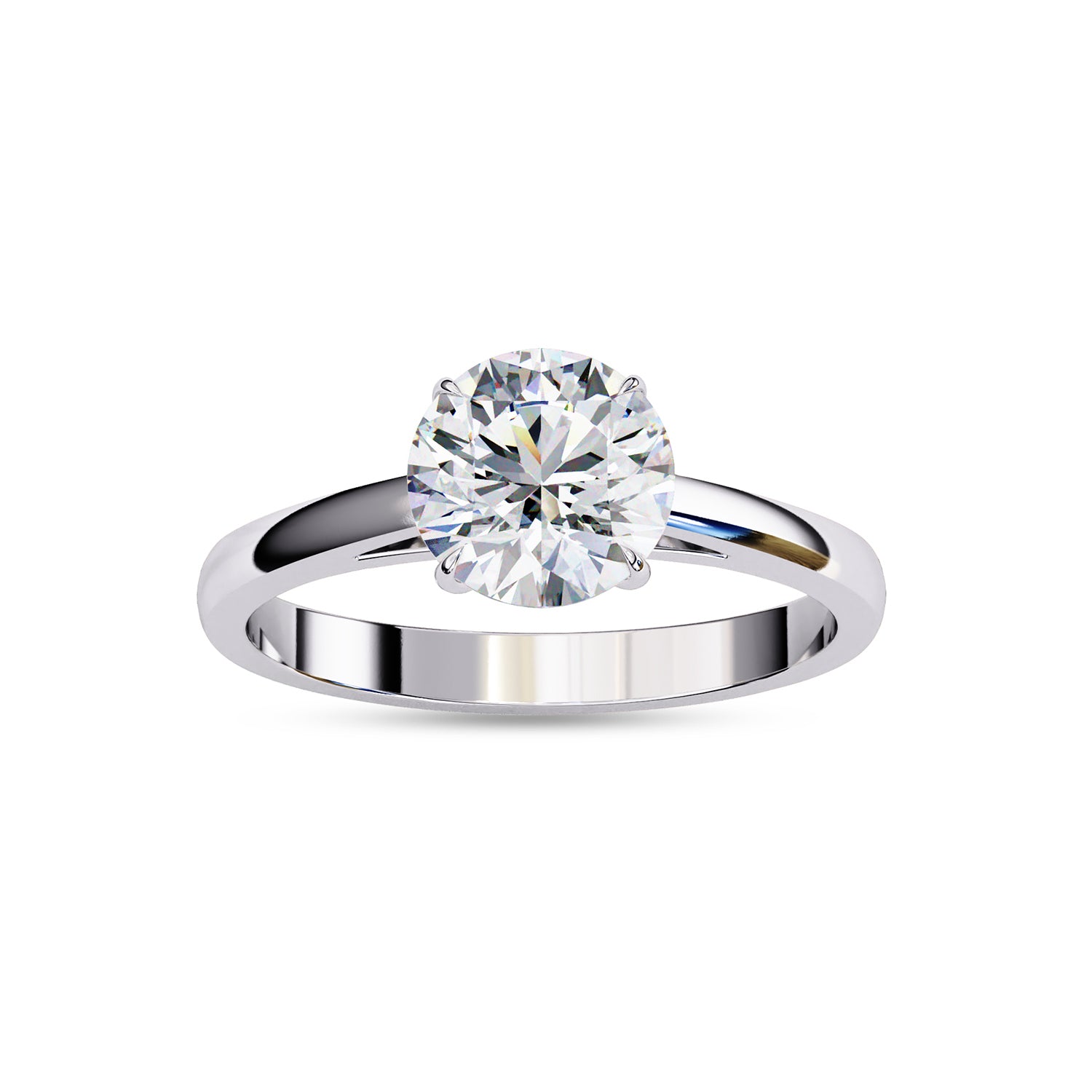 Solitaire Engagement Ring Round Lab Grown Diamond