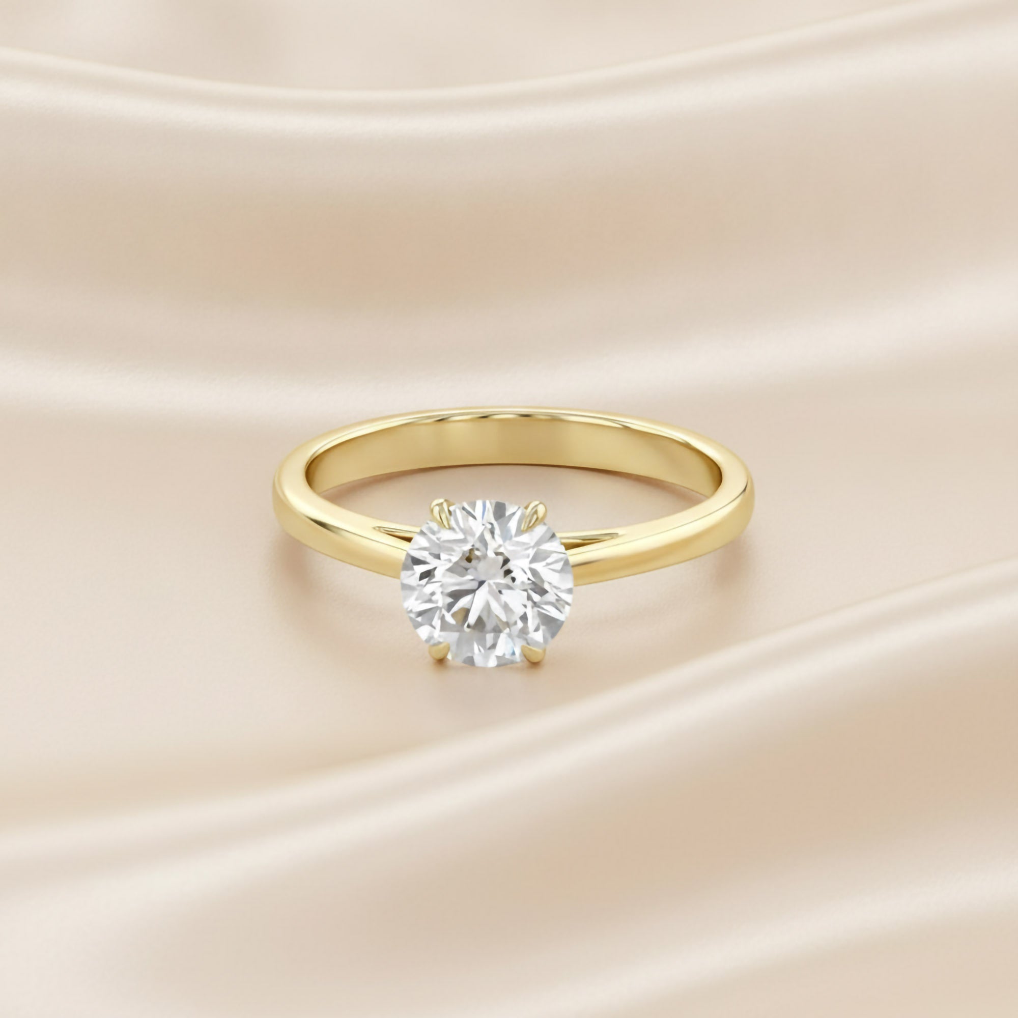 Solitaire Engagement Ring Round Lab Grown Diamond