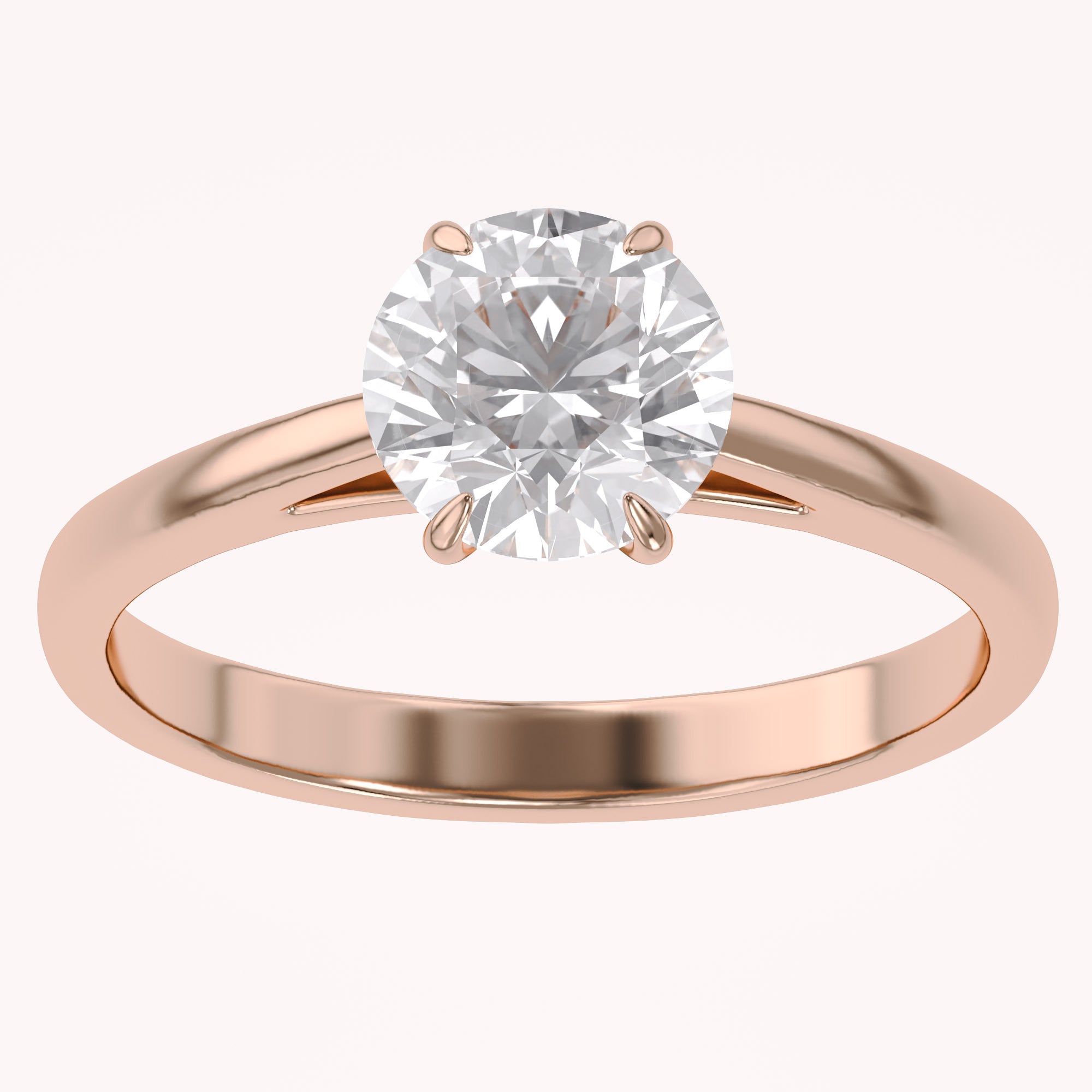 Solitaire Engagement Ring Round Lab Grown Diamond