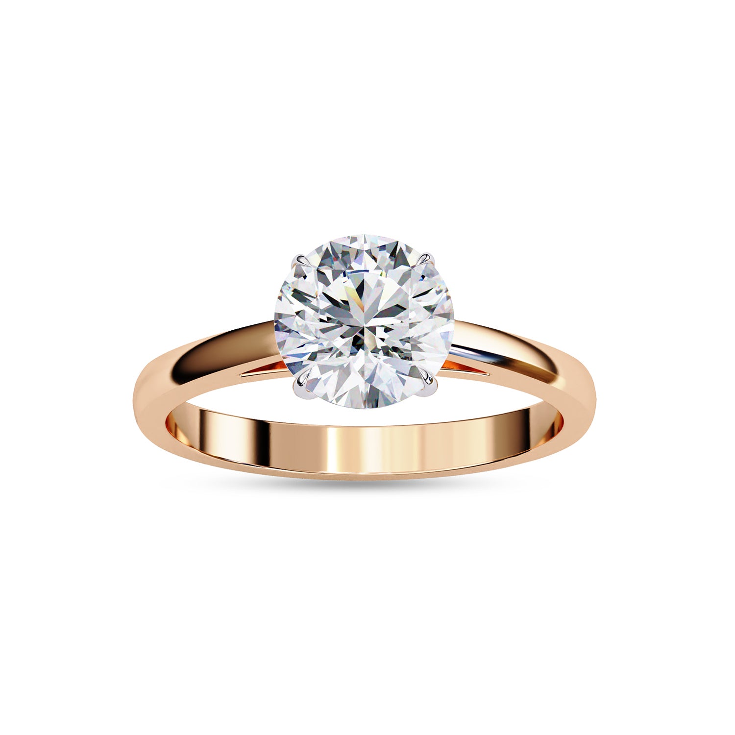 Solitaire Engagement Ring Round Lab Grown Diamond