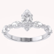 Lab Grown Diamond Half Eternity Marquise Engagement Ring
