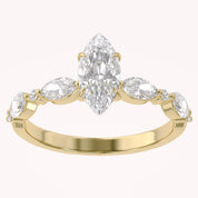 Lab Grown Diamond Half Eternity Marquise Engagement Ring