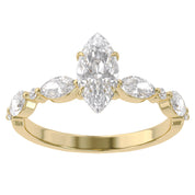 Lab Grown Diamond Half Eternity Marquise Engagement Ring