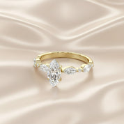 Lab Grown Diamond Half Eternity Marquise Engagement Ring