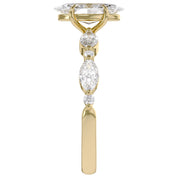 Lab Grown Diamond Half Eternity Marquise Engagement Ring