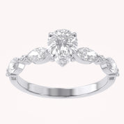 Lab Grown Diamond Half Eternity Engagement Solitaire Ring
