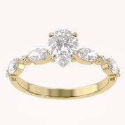 Lab Grown Diamond Half Eternity Engagement Solitaire Ring