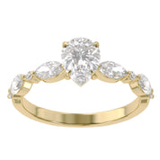 Lab Grown Diamond Half Eternity Engagement Solitaire Ring